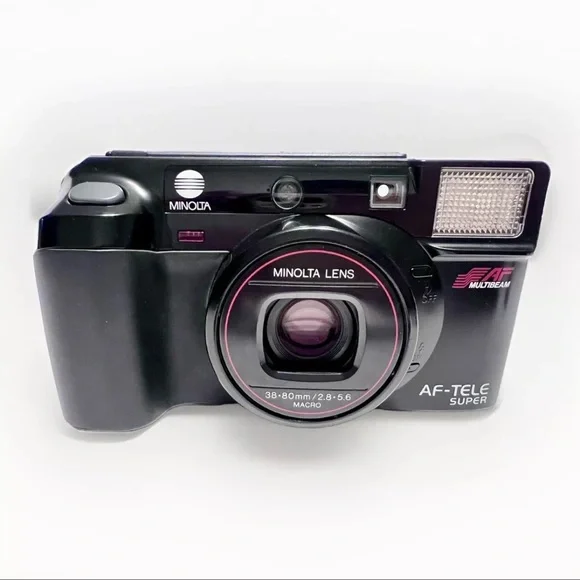 Minolta Tele AF Multibeam 35mm Camera 38-80mm/2.8-5.6 Macro Lens With Battery